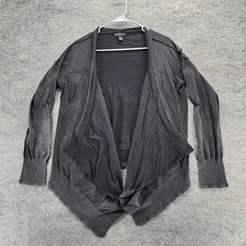 Rock Republic Cardigan Womens Large Open Front Gray Long Sleeve